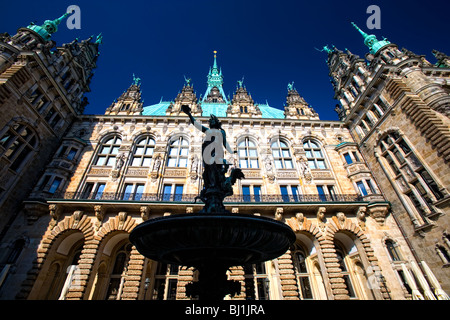 La cour intérieure de l'hôtel de ville de Hambourg, Allemagne Banque D'Images