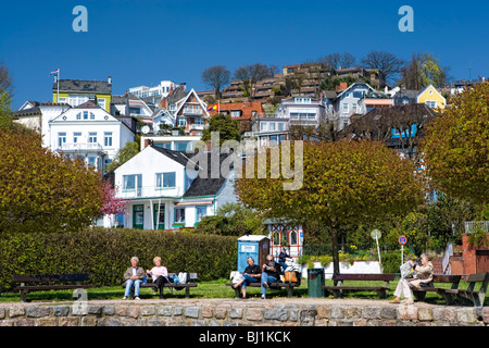 Maisons de Treppenviertel Blankenese, district, Suellberg, Hambourg, Allemagne, Europe Banque D'Images