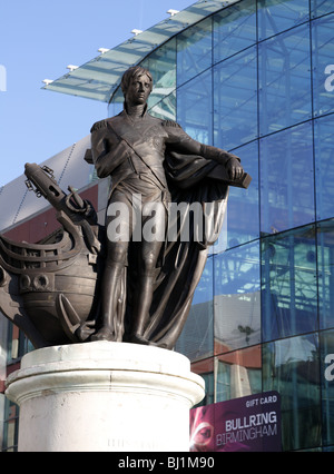 Statue en bronze de l'Amiral Nelson dans l'arène, Birmingham, Grande-Bretagne, 2010 Banque D'Images