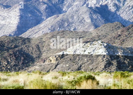 L'élévation du niveau de la marque ci-dessus dans la mer de Salton Coachella Valley près de Palm Springs en Californie USA région désertique au-dessous du niveau de la mer sage Banque D'Images