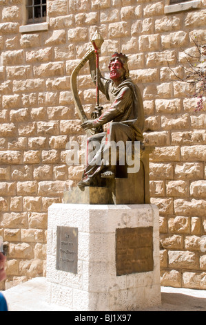 Israël, Jérusalem, le Mont Sion, la sculpture du roi David par Alexander Dyomin Banque D'Images
