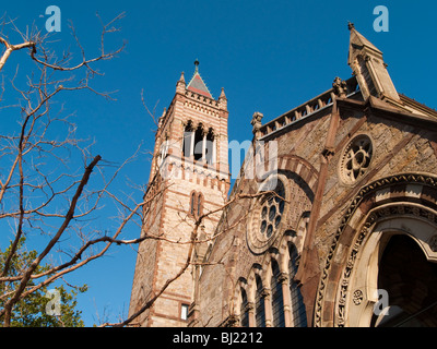 La vieille église gothique du Sud sur Boylston à Copley Square à Boston, Massachusetts, USA Banque D'Images