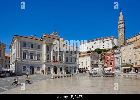 La place Tartini Piran Slovénie Balkans Europe Banque D'Images