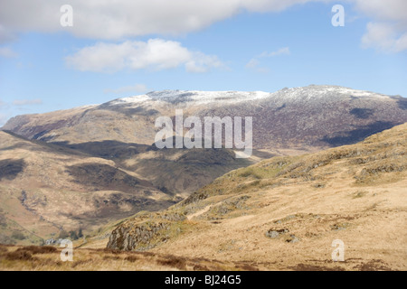 La chaîne de montagnes Glyder de Nant Gwynant dans la région de Snowdonia, le Nord du Pays de Galles Banque D'Images