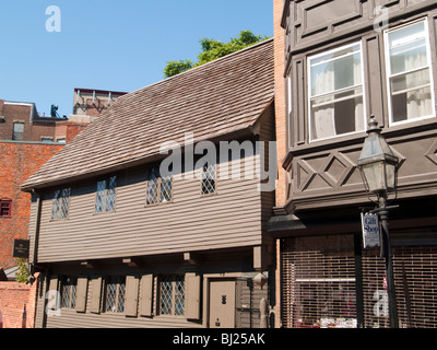 La Paul Revere House dans le quartier North End de Boston Massachusetts USA Banque D'Images