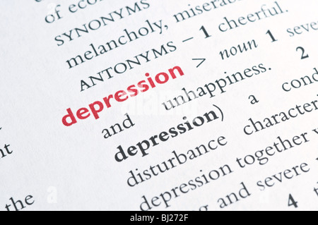Définition du dictionnaire de la dépression Banque D'Images