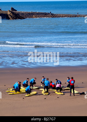 École de Surf, Bude, Cornwall Banque D'Images