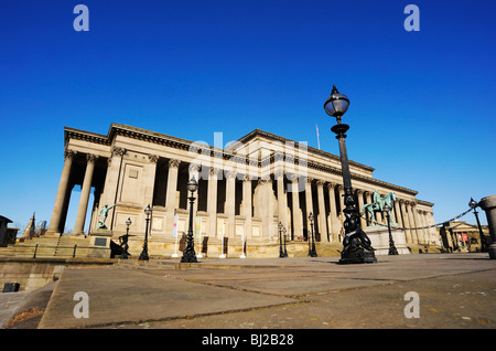 St Georges Hall, St Georges Plateau, Lime Street dans le centre-ville de Liverpool. vue avant de Lime Street. Banque D'Images