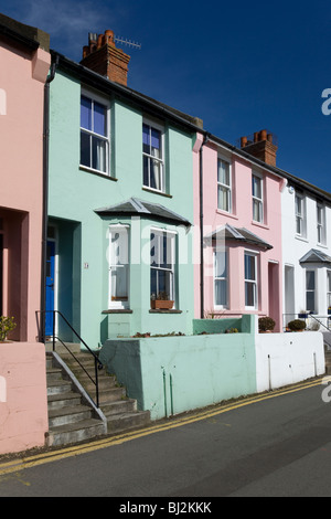 Maisons colorées à Hythe Kent, Banque D'Images