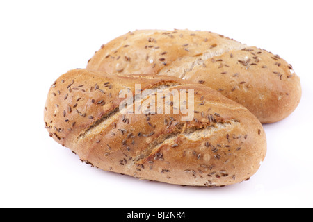 Baguette croustillante et savoureuse isolated on white Banque D'Images