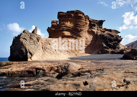 Formations rocheuses d'El Golfo, Lanzarote, îles Canaries, Espagne Banque D'Images