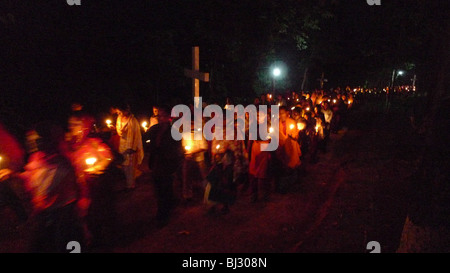 Le BANGLADESH Fatima Rani Pèlerinage à Baromari, procession de la Mission. Banque D'Images