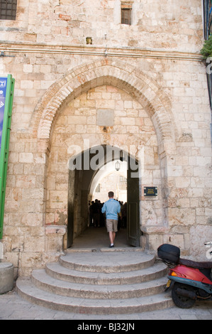 Israël, Jérusalem, le Mont Sion, l'entrée au tombeau du roi David Banque D'Images