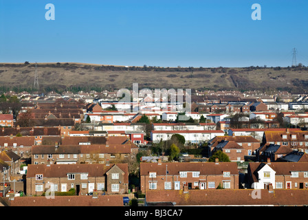 Vue de haut conseil de l'immobilier maisons près de Portsmouth Banque D'Images