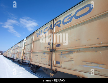 Fret ferroviaire finlandais métallique , Finlande Banque D'Images