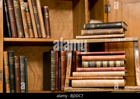 Vieux livres dans une étagère Banque D'Images