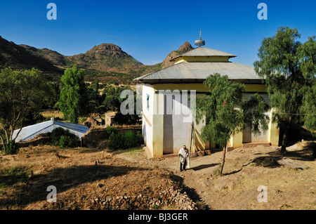 Dans le monastère de Yeha Adua, montagnes Adwa, Tigray, Éthiopie, Afrique Banque D'Images