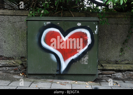 Coeur graffiti rouge Banque D'Images