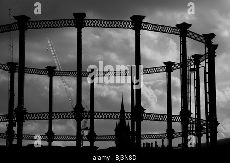 King's Cross Gasholder, Londres, Royaume-Uni Banque D'Images