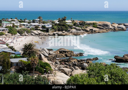 Maisons sur la plage de Clifton, Cape Town, Western Cape, Afrique du Sud, l'Afrique Banque D'Images