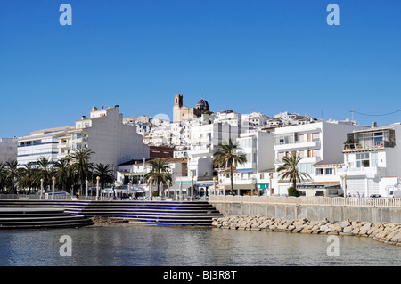 L'église, promenade, Altea, Costa Blanca, Alicante province, Spain, Europe Banque D'Images