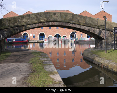 Centre du patrimoine,du bassin de Portland et de barges fluviales, Ashton-under Lyne, Lancashire, Angleterre, Royaume-Uni Banque D'Images