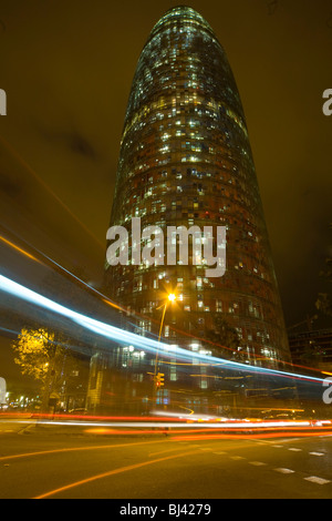 La tour Torre Agbar à Barcelone, Espagne, Europe Banque D'Images