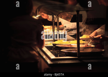 Cafétéria restauration rapide aux clients motion blurred Banque D'Images