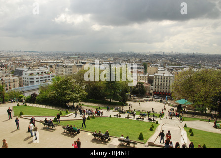 Vue de la basilique du Sacré Cœur, Montmartre Paris France Banque D'Images