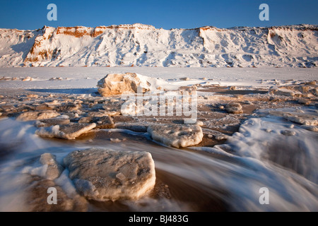 Rotes Kliff, Red Cliff en hiver, près de Kampen sur l'île de Sylt, Schleswig-Holstein, Allemagne, Europe Banque D'Images