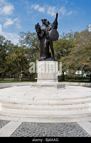 La mémoire des soldats confédérés Jardins Point blanc la batterie Charleston en Caroline du Sud Banque D'Images