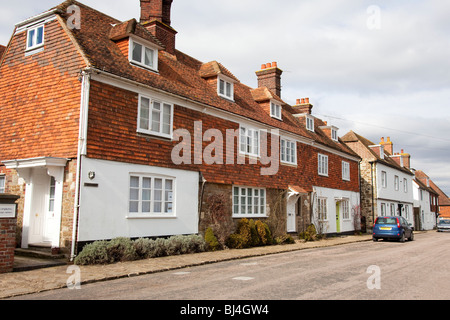 Vue sur les maisons sur Castle Street, Rye, East Sussex, UK Banque D'Images