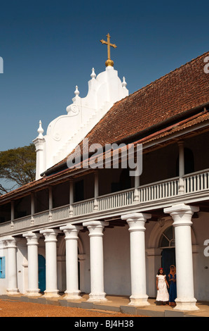 L'Inde, le Kerala, Champakulam village, église chrétienne syrienne dans la vieille ville historique de bâtiment portugais Banque D'Images