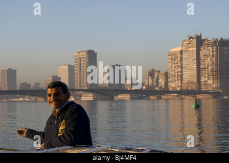 Photos prises sur le Nil sur un lever de Felucca cruise. Banque D'Images