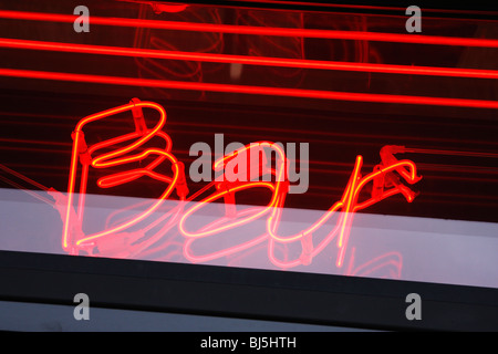 Bar lumineux sign Banque D'Images