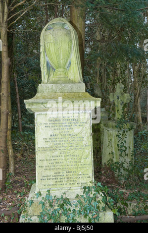 Le Cimetière de Highgate , l'un des 6 cimetières privés original autour de Londres , utilisée pour la première fois 1860 urne classique & drape Michel Husson Thomas Banque D'Images