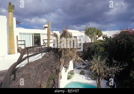 Maison d'habitation de l'architecte et artiste Cesar Manrique, Fondation Cesar Manrique, TAHICHE, Lanzarote, îles Canaries, Espagne Banque D'Images