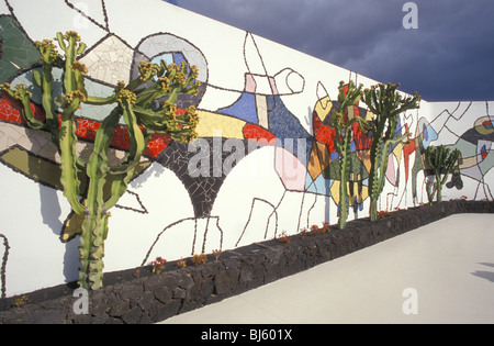 Maison d'habitation de l'architecte et artiste Cesar Manrique, Fondation Cesar Manrique, TAHICHE, Lanzarote, îles Canaries, Espagne Banque D'Images