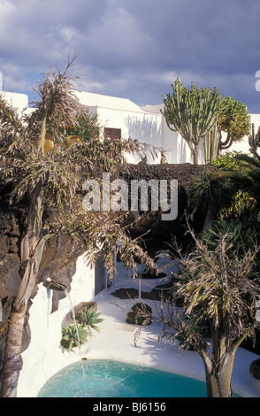 Maison d'habitation de l'architecte et artiste Cesar Manrique, Fondation Cesar Manrique, TAHICHE, Lanzarote, îles Canaries, Espagne Banque D'Images