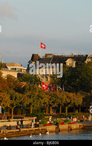 Vue de la promenade à Zurich, Suisse Banque D'Images