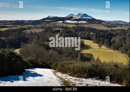 Scott's View en hiver - célèbre vue paysage de l'Eildon Hills dans la région des Scottish Borders, apprécié par Sir Walter Scott Banque D'Images