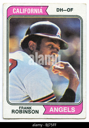 Carte de base-ball de collection - Frank Robinson de Californie Angels Banque D'Images