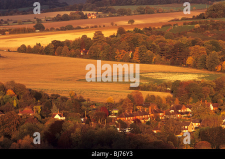 Vue aérienne de Goring et Streatley, frontières de l'Oxfordshire et Berkshire, Royaume-Uni Banque D'Images