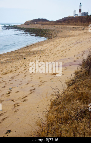 Montauk Point Lighthouse dans les Hamptons, Long Island, New York Banque D'Images