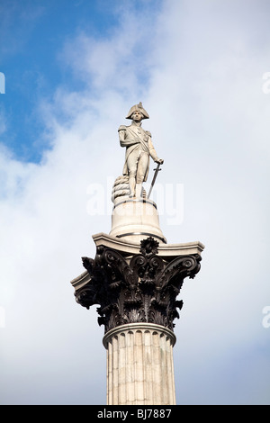 La colonne Nelson, Trafalgar Square, Londres Banque D'Images