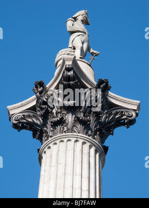 La colonne Nelson, Trafalgar Square, Londres, Angleterre Banque D'Images