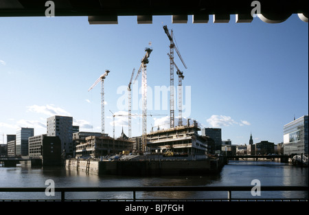 4 mars 2010 - Chantier de construction du nouveau bâtiment à SPIEGEL Hafencity à Hambourg. Banque D'Images