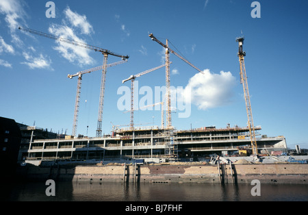 4 mars 2010 - Chantier de construction du nouveau bâtiment à SPIEGEL Hafencity à Hambourg. Banque D'Images