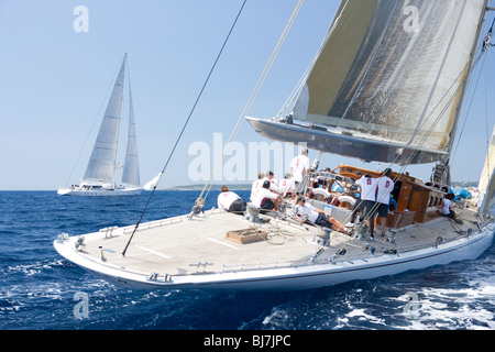 Au cours de la ranger la Coupe du Super Yacht, Palma de Mallorca, Espagne Banque D'Images