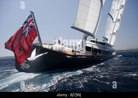 Le Maltese Falcon durant la Coupe du Super Yacht, Palma de Mallorca, Espagne Banque D'Images